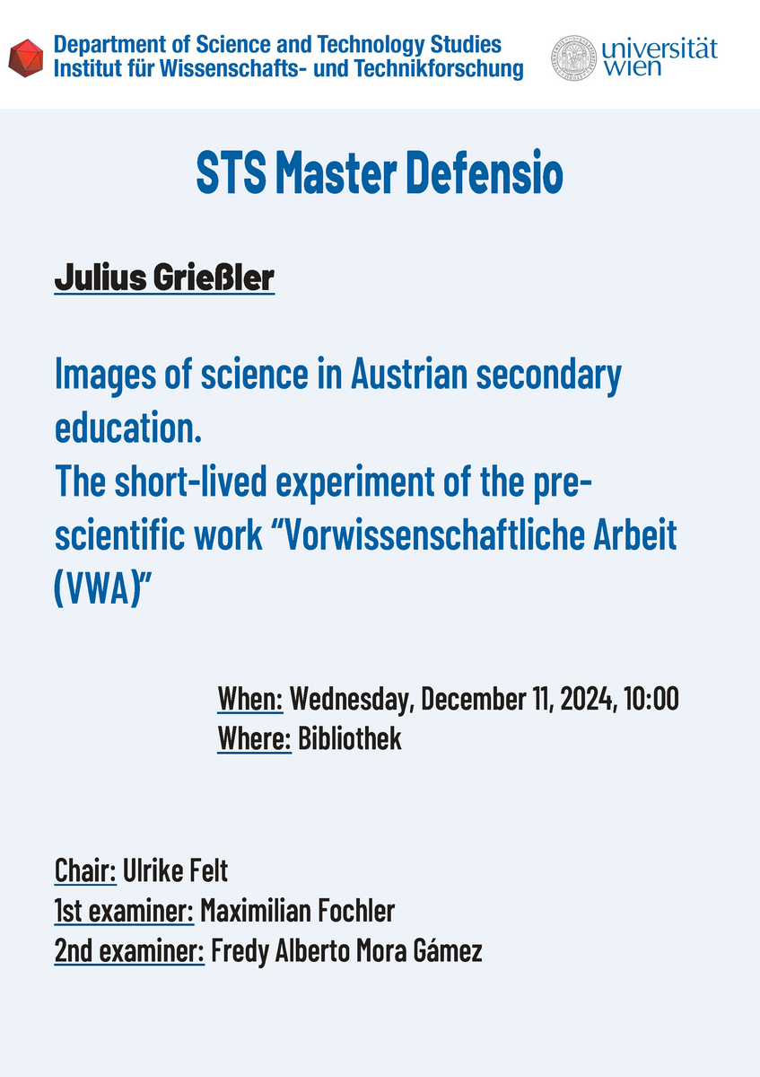 Poster Defensio Julius Griessler